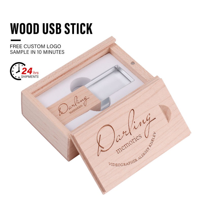Προσαρμοσμένη μονάδα flash USB Crystal Wood