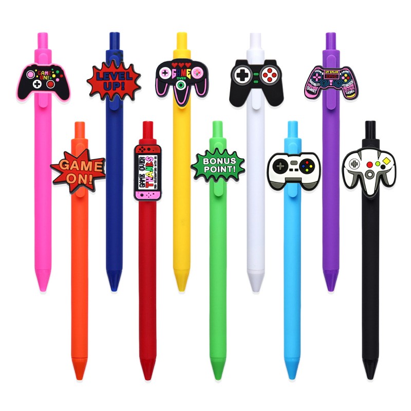 Ελεγκτής παιχνιδιών Silicone Charm Retractable Black Ink Gel Pen