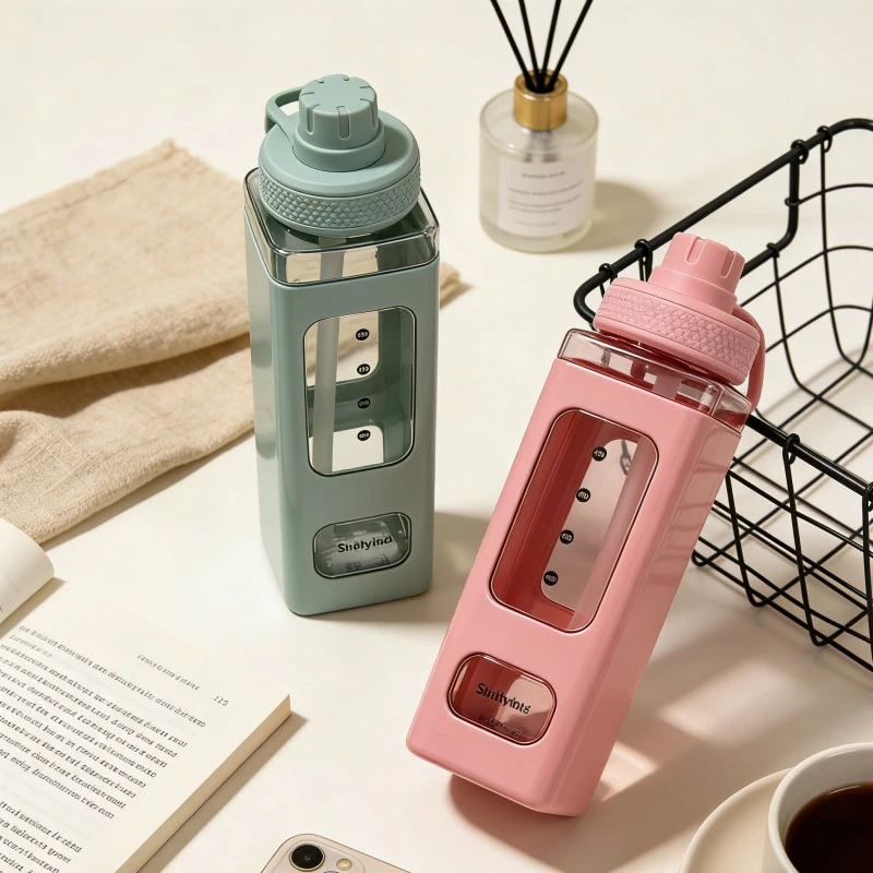 Large Capacity Square Plastic Water Bottle