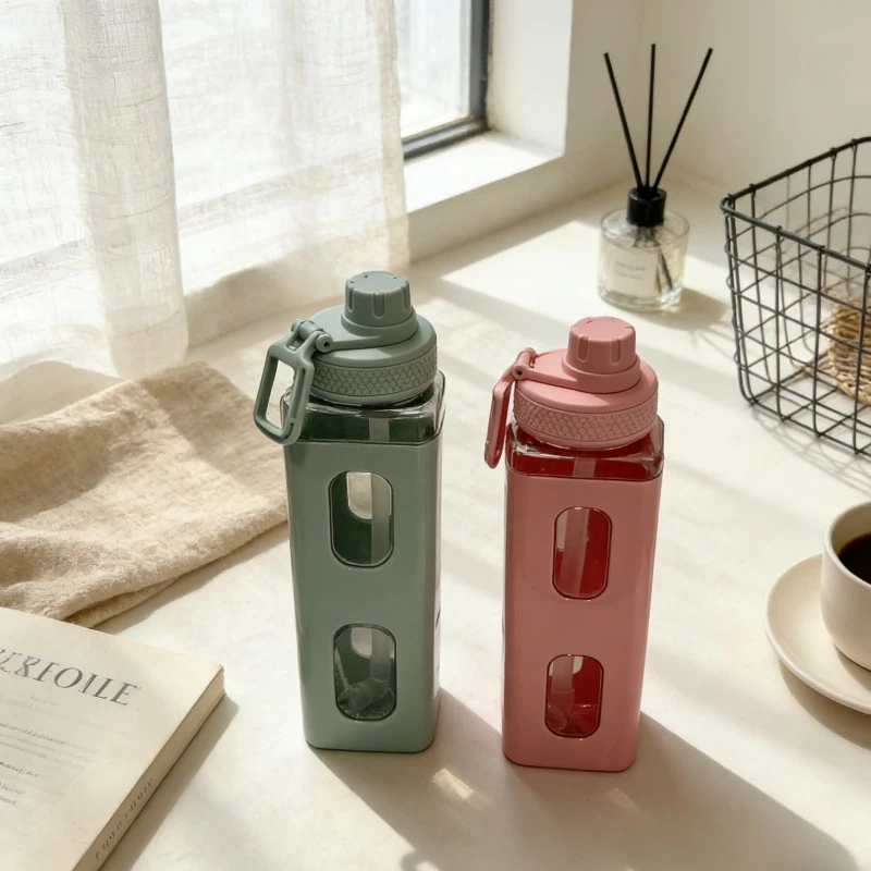 Large Capacity Square Plastic Water Bottle