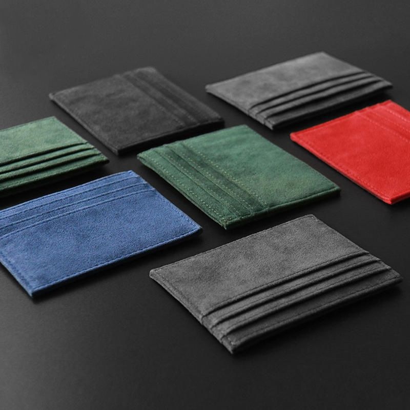 Suede Card Holder Slim Πορτοφόλι πιστωτικής κάρτας
